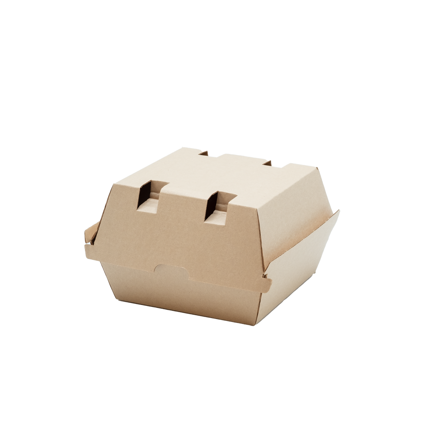 Burger Box, S, braun-lightweight, 120 x 120mm