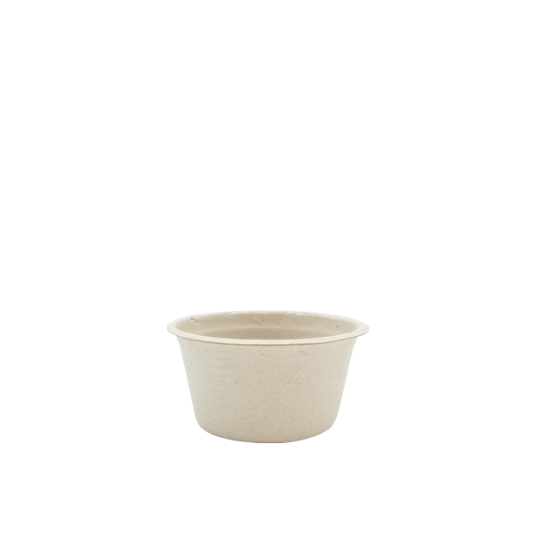 Pot à sauce en bagasse, non blanchi, 60ml/ø62mm